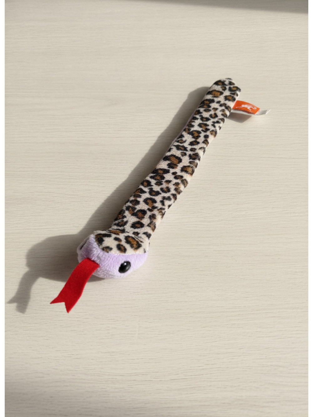 Wild Republic Plush Snake Snap Bracelet Toy with Leopard Print and Red Tongue